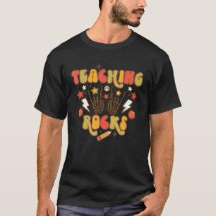 Retro Groovy lehrt Rocks Funny Teacher zurück T-Shirt