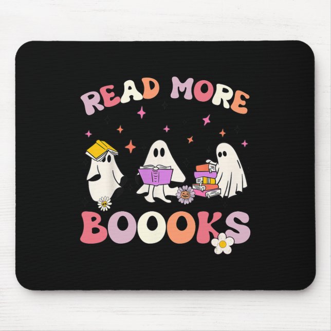 Retro Groovy Lesen Sie mehr Bücher Ghost Boghoul F Mousepad (Vorne)