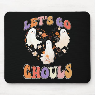 Retro Groovy Let's Go Ghouls Fun Halloween Paare Mousepad