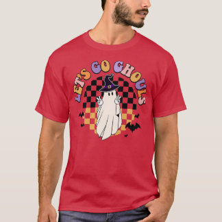 Retro Groovy Let's Go Ghouls Ghost 70er Hippie Hal T-Shirt