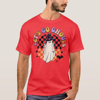 Retro Groovy Let's Go Ghouls Ghost 70er Hippie Hal T-Shirt