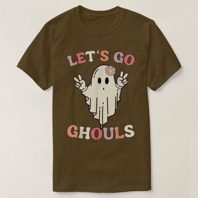 Retro Groovy Let's Go Ghouls Halloween Ghost Funny T-Shirt (Design vorne)