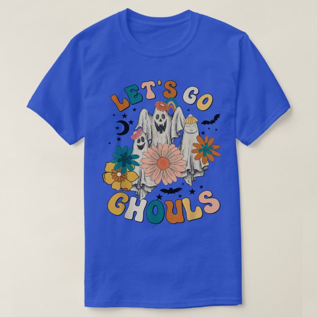 Retro Groovy Let's Go Ghouls Halloween Ghost Outfi T-Shirt (Design vorne)