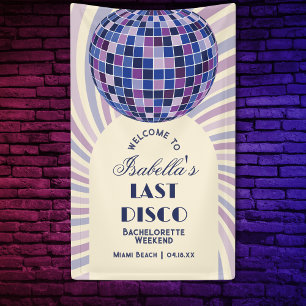 Retro Groovy Letzte Disco Junggeselinnen-Abschied  Banner