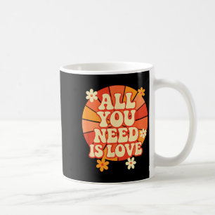 Retro Groovy Liebe ist überall 70er Vintage Valent Kaffeetasse