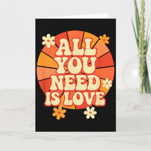 Retro Groovy Liebe ist überall 70er Vintage Valent Karte