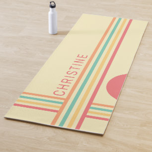 Retro Groovy Line Art Yogamatte