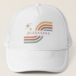 Retro Groovy Lines 70er 80er Gelb Orange Green Truckerkappe