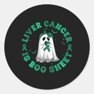 Retro Groovy Liver Cancer ist boo Sheet Ghost Gree Runder Aufkleber