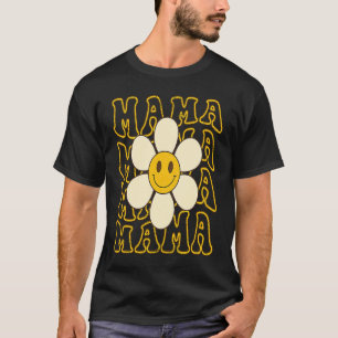 Retro Groovy Mama Daisy Blume Mama Smile Face T-Shirt