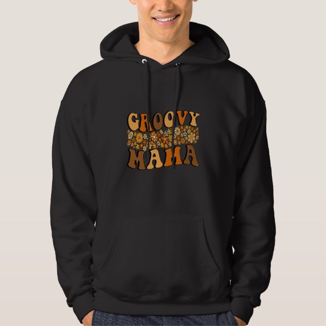 Retro Groovy Mama Matching Family 1st Birthday Par Hoodie (Vorderseite)