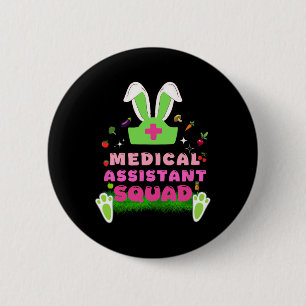 Retro Groovy Medical Instant Squad Hasenohren-Blum Button