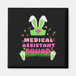 Retro Groovy Medical Instant Squad Hasenohren-Blum Magnet