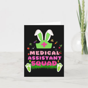 Retro Groovy Medical Istant Squad Bunny Ohr Blumen Karte