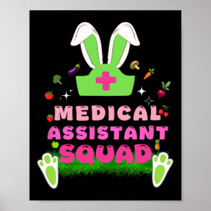 Retro Groovy Medical Istant Squad Hasenohren-Blume Poster