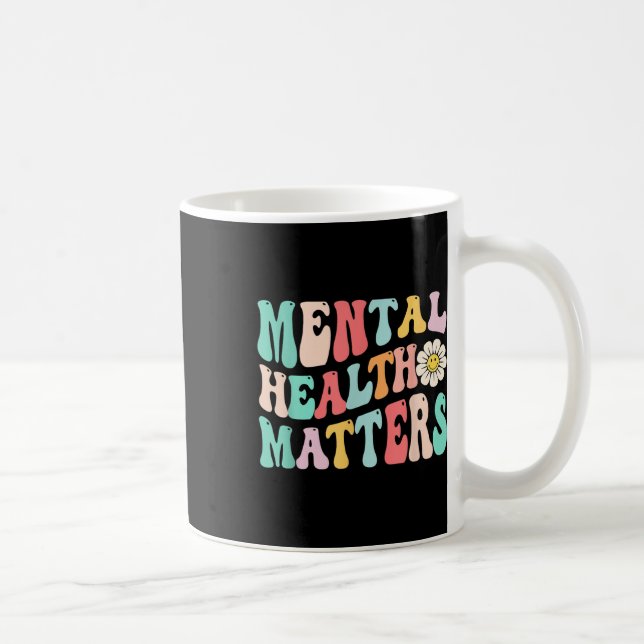 Retro Groovy Mental Health Awareness - Mental Heal Kaffeetasse (Rechts)