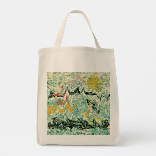 Retro Groovy Mermor Wirbel Abstraktes Muster Tragetasche