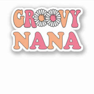 Retro Groovy Nana Matching Family Aufkleber