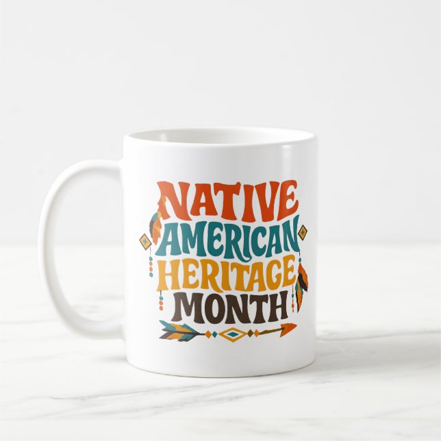 Retro Groovy Native American Heritage Month Kaffeetasse (Links)