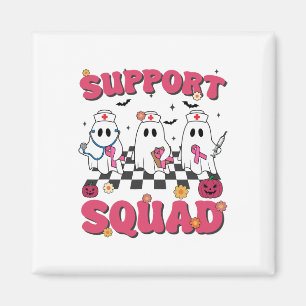 Retro Groovy Nurse Support Squad Brustkrebs Awa Magnet