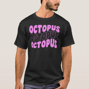 Retro Groovy Octopus Animals Food T-Shirt