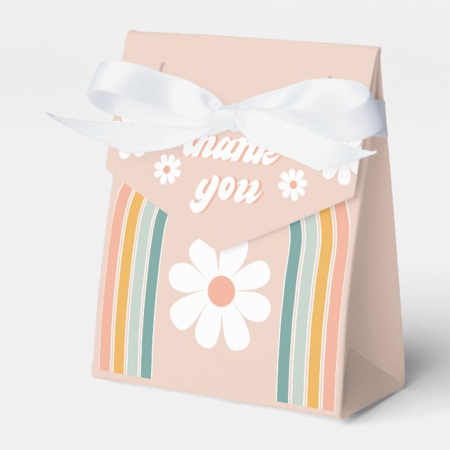 Retro Groovy One Boho Erster Geburtstag Geschenkschachtel (Vorderseite)