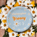 Retro Groovy One Boys 1. Geburtstag Pappteller<br><div class="desc">Feiern Sie stilvoll mit diesen trendigen 1. Geburtstagszeitung-Tellern. Das Design ist leicht mit Ihrer eigenen Formulierung zu personalisieren und Ihre Familie und Freunde werden begeistert sein,  wenn sie diese fabelhaften Party-Teller sehen. Matching-Elemente finden Sie in der Auflistung.</div>