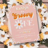 Retro Groovy One Girls 1. Geburtstag