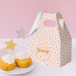 Retro Groovy One Girls 1. Geburtstag Geschenkschachtel