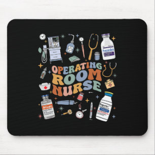 Retro Groovy Operationssaal Nurse oder Nursing Sch Mousepad