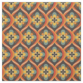 Retro Groovy Orange Brown Gold der 1960er Jahre Stoff
