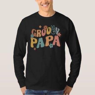 Retro Groovy Papa Flower Power Hippie Familie Groo T-Shirt