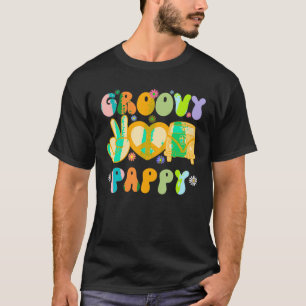 Retro Groovy Pappy Vater Peace Sign Daisy Blume Fa T-Shirt