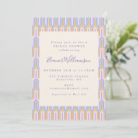 Retro-Groovy-Pastell-Linien Periwinkle-Brautparty