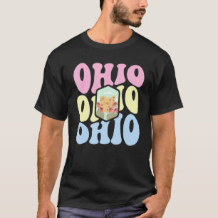Retro Groovy Pastell Ohio State Zuhause Ich Liebe T-Shirt