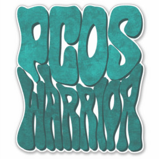 Retro Groovy PCOS WARRIOR Aquamarines Band-Bewusst Aufkleber