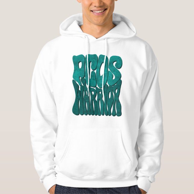 Retro Groovy PCOS WARRIOR Aquamarines Band-Bewusst Hoodie (Vorderseite)