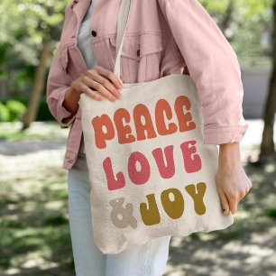 Retro Groovy Peace Liebe Joy Holiday Foto Tragetasche