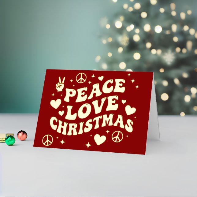 Retro Groovy Peace Love Christmas (Feiertag In Situ 2)