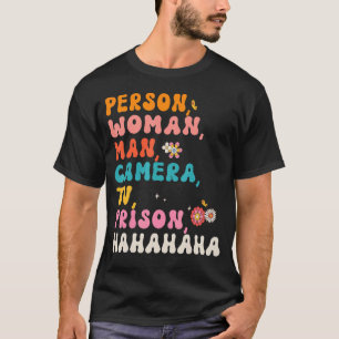 Retro Groovy Person Woman Man Camera Fernsehgefäng T-Shirt