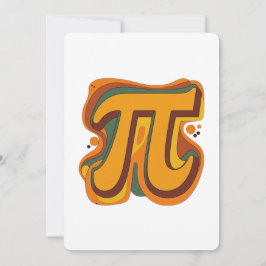 Retro Groovy Pi Symbol – Vintage 70s Math Design Feiertagskarte
