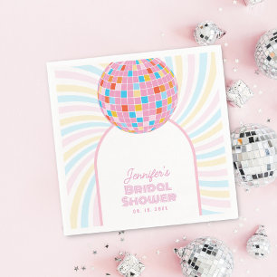 Retro Groovy Pink Disco Ball 70er 80er Brautparty Serviette