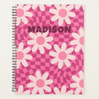 Retro Groovy Pink Gänseblümchen personalisiertes N