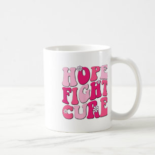 Retro Groovy Pink Hope Fight Cure Brustkrebs Aw Kaffeetasse