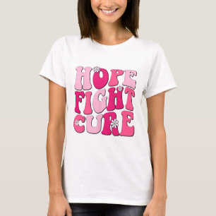 Retro Groovy Pink Hope Fight Cure Brustkrebs Aw T-Shirt