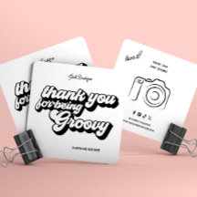 Retro Groovy Pink & Red Danke für Ihre Social Medi