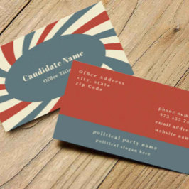 Retro Groovy Political Campaign Business Card Visitenkarte