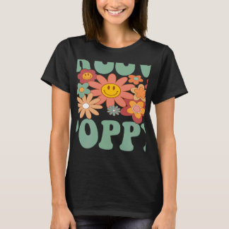 Retro Groovy Poppy Matching Family 1. Geburtstag P T-Shirt