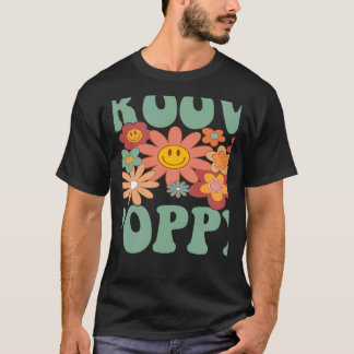 Retro Groovy Poppy Matching Family 1. Geburtstag P T-Shirt