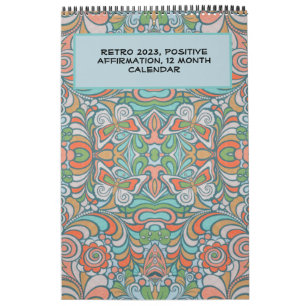 Retro, Groovy Positive Affirmations 2023 Kalender